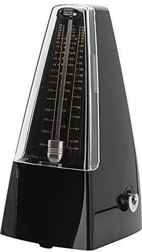 ZenithAur Mechanisches Metronom: Universeller Anti-Vibrations-Pyramidenstil, ideal für Klavier, Schlagzeug, Bass, Violine, klassisches Metronom mit Tastenaufzug, resistent gegen (Schwarz)