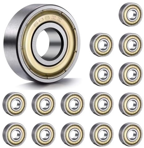 Kugellager, 16 Stück 608 ZZ Kugellager, Kohlenstoffstahl Miniatur Rollenlager, Double Shielded Miniatur Rillenkugellager, für Skateboards, Roller, Inline Skates