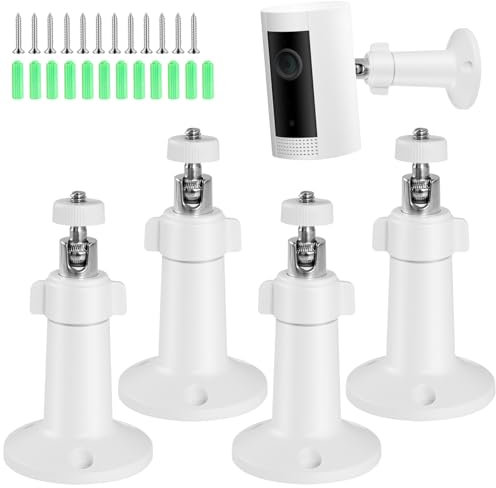 4pcs Supports Muraux pour Caméra de Sécurité,Compatible avec Arlo Pro, Arlo Pro 2/3/4, Arlo Ultra/Ultra 2, Arlo Go/Go 2, Arlo Essential Spot, Ring Stick Up,Fixations Murales pour Caméra 1/4 Vis