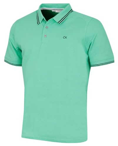 Calvin Klein Mens Campus Tipped Polo Shirt - Mint Tipped - XL