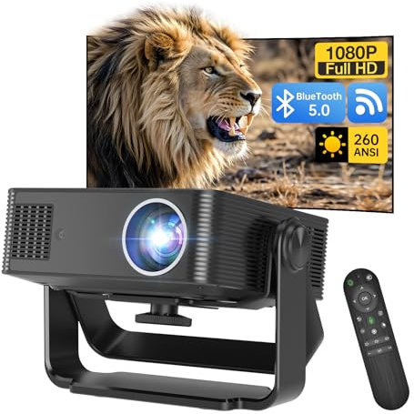 [Netflix Officially & Native 1080P] MT-VIKI Mini Projector with WiFi and Bluetooth, Native 1080P Portable Outdoor Movie Projector, Electric Focus, Auto Keystone