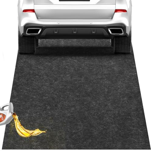 Starvortex 100 × 200 cm Alfombras Industriales Absorbentes de Aceite, Alfombrilla para Suelo de Garaje Antideslizante, Alfombra Moto Garaje Protege el Piso de Derrames, Goteos, Salpicaduras y Manchas