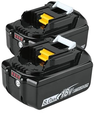 2 Pack 8.0Ah Replacement for Makita 18V Battery BL1860 BL1820 BL1830B BL1840B BL1850B BL1815B BL1835B LXT400 Li-Ion LXT Battery with LED Indicator for All Makita 18V Power Tools