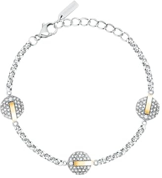 Trussardi Damenarmband aus Stahl, Kristalle, T-ROUND Kollektion, Geschenkideen für Damen - TJAYF10