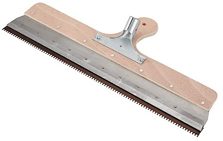 Großflächenrakel 560mm Stehrakel Gezahnt Flächenspachtel Mit Steckvorrichtung Holz Flächenrakel Rakel Ausgleichsmasse Ersatzzahnleiste - Zahnbreite Ca 2mm, Zahnhöhe Ca 5mm