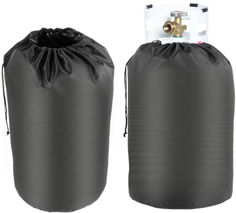 2 Stück Abdeckhaube für Gasflasche 31x59cm Gasflaschenhülle Oxford-Stoff Gasflasche Abdeckung Wasserdicht Winddicht UV-Beständig für Küche Garten Picknick Camping