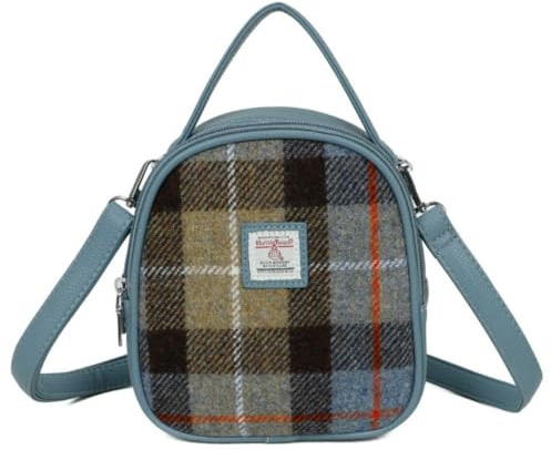 Love EMVY Signature Tweed Collection Mini 3-in-1 Backpack/Crossbody/Grab Bag – Crafted in Genuine Harris Tweed Wool Fabric with Faux Leather Trim – 21 × 18 × 8 cm