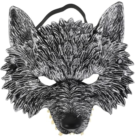 HEMOTON 2 Stück Halloween Halbgesichts werwolf maske aus PU mit Realistischen Details Leichtes Tragegefühl für Kostüm Karnevalspartys Vielseitig Verwendbar für Erwachsene und Jugendliche
