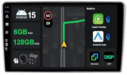 KECONSING [6G+128G] IPS 9 Android 15 Autoradio Für Toyota Avensis 2003-2009 mit navi Octa Core-[Eingebauter CarPlay/Android Auto/DSP/Mirror Link/GPS Navi/360 Camera/Bluetooth 5.0/WiFi/USB