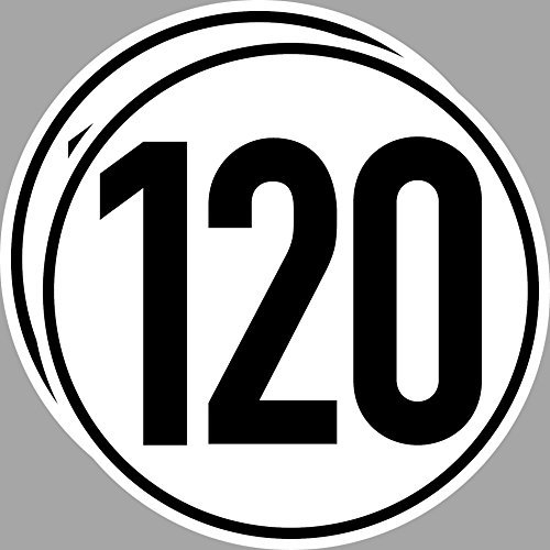 GreenIT 2 Stück 20cm Aufkleber Sticker 120 km/h kmh Geschwindigkeit Auto Pkw Bus LKW Anhänger Schild