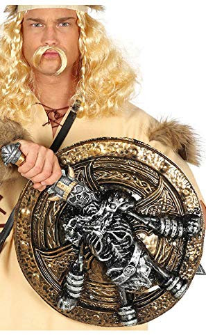 Wikinger-Schwert mit Schild 2-teilig Gold-Silber - Grau, Silber