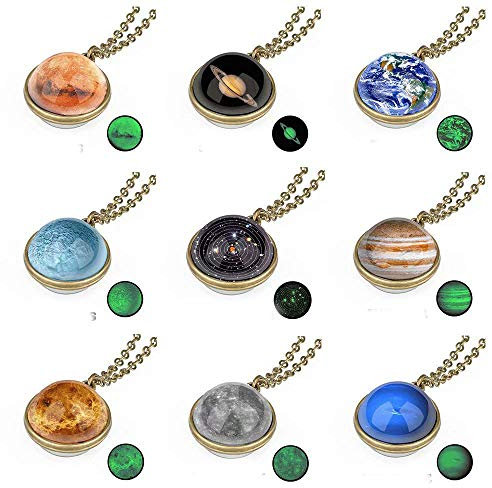 9er Pack Galaxy Anhänger Halskette Sonnensystem Universum Glas Schmuck Nebel Weltraum Kosmos Weltraum Planet Schmuck Valentinstag Liebesgeschenk