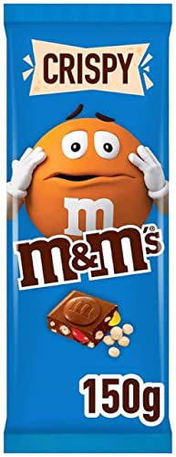 M&M's Crispy Tablette de Chocolat au Lait et Riz Soufflé, 150g