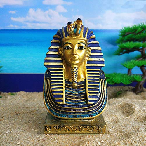 YunBest Goldene Masken-Skulptur, Harz, Tutanchamun-König-Tut-Büste Statue, handbemalte Figur, Tischdekoration