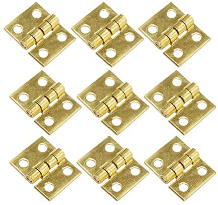 DOITOOL 50 Piezas Mini bisagras de latón para joyero con 200 Piezas Tornillos pequeñas bisagras para Caja de Madera gabinete de Muebles en Miniatura