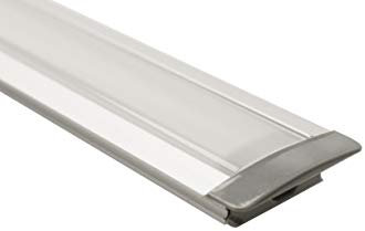 Aluminium U Flügelprofil 1 Meter für LED Streifen matte Abdeckung Alu Einbauprofil Profil Leiste 17,5mm x 7mm x 1m