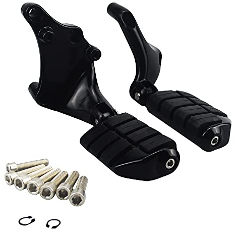 ONETK Pedane posteriori per passeggero poggiapiedi poggiapiedi supporto per pedale adatto per Harley Sportster 883 1200 2014 2015 2016 2017 2018 2019 2020, nero