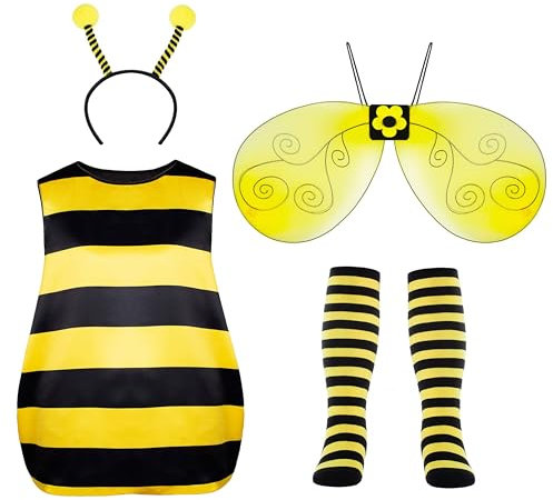 Seawhisper Bienenkostüm Erwachsene Kostüm Damen Bienen Faschingskostüme Karneval Halloween Große Größen 42 44 52 58 56 54 50 48 XXL XXXL