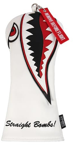 New War Shark Flying Tiger Warshark - Copritesta per mazze da golf Taylormade M3 M4 M5 M6 SIM (copertura del driver bianca)