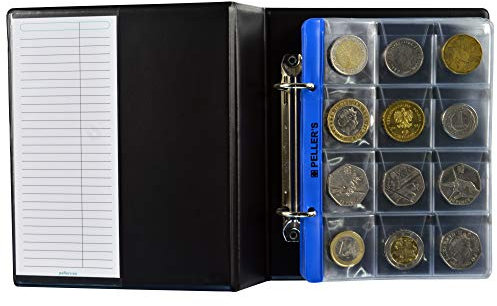 Münzalbum für 240 Münzen (Model S), 20 Blatt für je 12 Taschen: 35 x 35 mm, ideal für Euro- und andere Münzen bis 28 mm Durchmesser