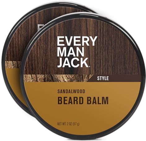 Every Man Jack Bartbalsam – Dezenter Sandelholzduft – spendet Feuchtigkeit, schützt und stärkt Ihren Bart – natürlich gewonnen mit Teebaumöl, Sheabutter und Jojoba, 57 ml, Doppelpack