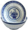 Chinese Blue and White Bowls - Rice Pattern - Blue Flower - Set of 2-18cm
