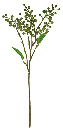artplants.de Kunstzweig Holunderbeeren TEITH mit Früchten, grün, 40cm - Künstlicher Beerenzweig