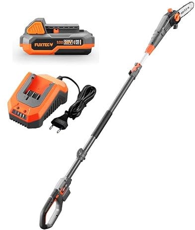 Potatore telescopico svettatore motosega a batteria 20V senza fili FUXTEC FX-E1HE20 – SET con batteria – lama e catena Oregon- per alberi, rami e cespugli