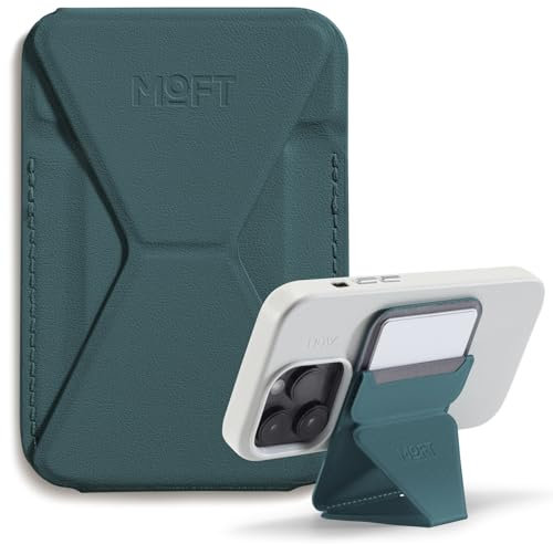 MOFT Magnetischer Handy Wallet Ständer, Veganem Leder Kartenhalter Stand Kompatibel mit Magsafe iPhone 15 14 13 12 Serie, 3 Betrachtungswinkel