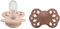 BIBS Infinity Symmetrischer Schnuller Zweierpackung, bisphenol-A frei, Symmetrischer Silikonsauger, Symmetrischer Nippel. Silikon, 6-18 Monate (2er Pack), Blush/Woodchuck