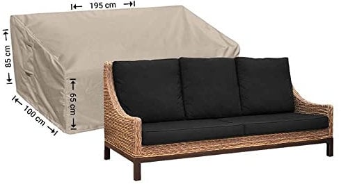Raffles Covers Loungeset Sofa Schutzhülle 195 x 100 H: 85/65 cm | Atmungsaktiv | Wasserdicht | UV - beständig | Doppelt genähte, PU-versiegelte Naht | Elastischer Kordelzug |