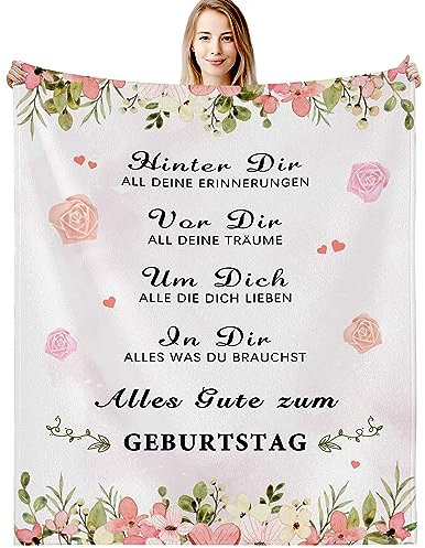 G-dake Geburtstagsgeschenk für Frauen, Kuscheldecke Geschenke für Mädchen Ehefrau Beste Freundin Schwester Tochter Mama Oma zum Geburtstag Geschenkideen, Flauschige Fleecedecke 130x150cm