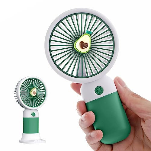 JYPS Cute Handheld Fan Portable, Mini USB Hand Fan Small Electric Rechargeable for Kids Childrens Cooling, Battery Operated, with Strong Power for Pocket, Travel (Avocado Green)