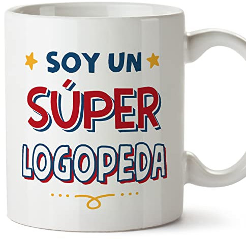 MUGFFINS Tazas para LOGOPEDA hombre - En Español - Soy Súper - 11 oz / 330 ml - Regalo original y divertido
