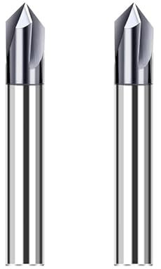 CREEYA Hartmetall Fasenfräser 8mm, 3 Zähne/Schneiden, HRC 55, 60°, AlTiN Schwarz Beschichtung CNC Fräser, VHM Für Stahl Metall Kunststoff Holz