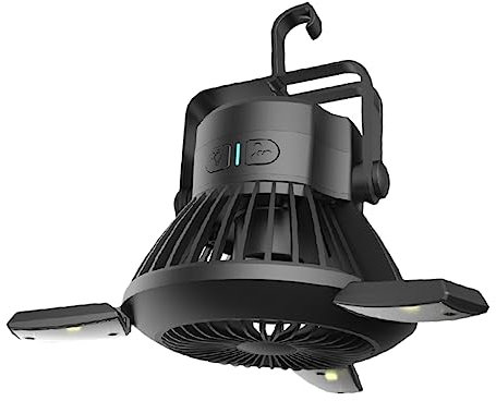 INOOMP 1Stk solare Campingbeleuchtung Campingventilator mit LED-Leuchten Outdoor-Zelt camping zelt lichter Campinglaterne lüfter Außenlampe Campinglicht draussen Lagerfeuer Zubehör Abs