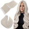 Easyouth Tape in Extensions Echthaar Blond Exensions Tape Echthaar Platinblond Echthaar Extensions Tape Weißblond Invisible Tape in Hair Extensions Remy #1000 30 cm 30g 20pcs