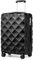 British Traveller Hartschalenkoffer Mittelgroß Handgepäck Koffer 64 * 43 * 26.5cm Reisekoffer Mittelgroß Koffer Trolleys ABS+PC mit TSA-Schloss Rollkoffer Suitcase Schwarz