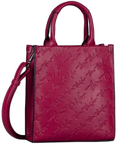 TOM TAILOR Denice Damen Shopper Umhängetasche Reißverschluss Klein Rot