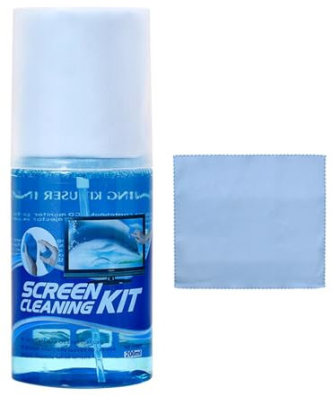 puzzlegame Screen Spray Kit - TV Screen Cleaner Spray and Wipe - Monitor Cleaner for Electronic Devices, Includes 200ml Bottle with 1 Microfiber Cloth