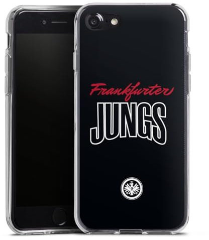Silikon Hülle kompatibel mit Apple iPhone 8 Case transparent Handyhülle SGE Eintracht Frankfurt Offizielles Lizenzprodukt