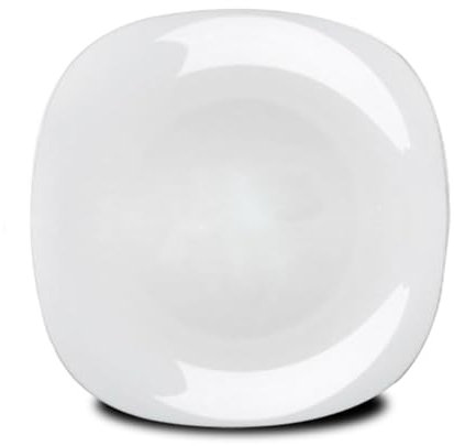 JUANIO Lot de 12 assiette plate à dessert, plat de service carré en verre - Longueur 20 x Profondeur 20 cm