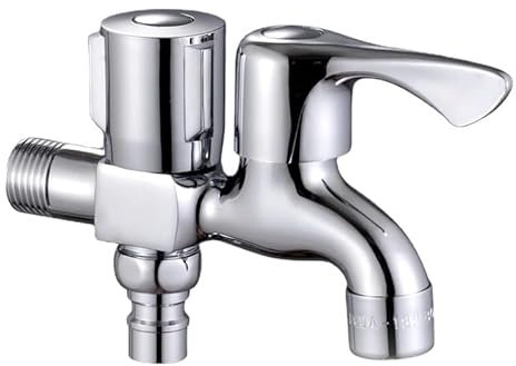 Rubinetto Giardino Doppio 1/2&3/4 Rubinetto Per Lavatrice Raccordi Per Irrigazione Ottone Adatto Per Bagno cromo interfaccia Unica