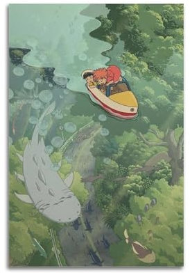 SZTIANCAI Ponyo Anime-Poster, Schlafzimmer, Wohnzimmer, Wanddekoration, Poster, Ästhetik, Art-Deco, 30 x 45 cm, ungerahmter Stil