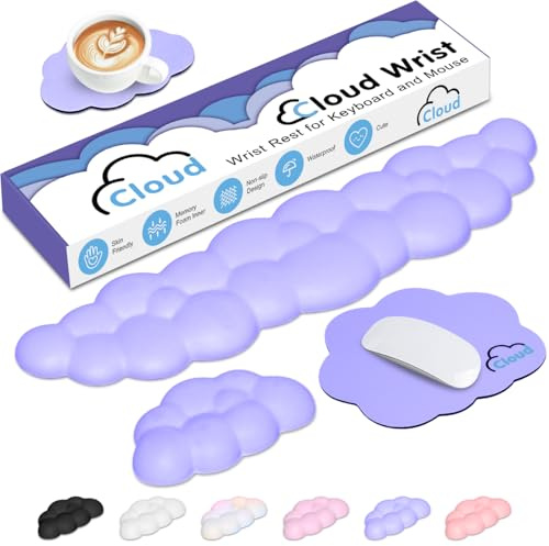 Cloud Wrist Rest Keyboard Wrist Rest with Non-Slip Base for Computer Gaming Wrist Rest YAMJUG Cloud Armrest Keyboard Wrist Pad Purple