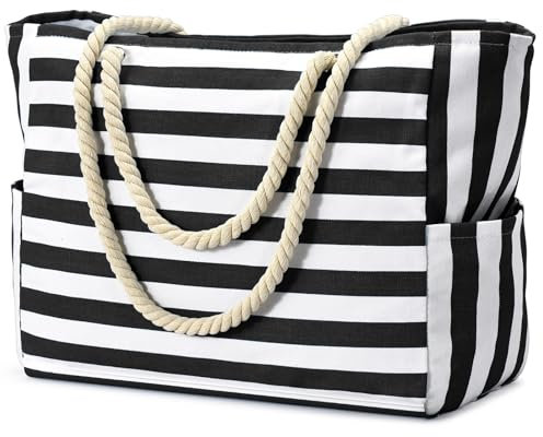 oscaurt Strandtasche Groß Shopper Tasche Damen Badetasche Tote Bag Umhängetasche Damen Strandtasche XXL Familie Reisetasche Faltbar Schultertasche Urlaub Must Haves