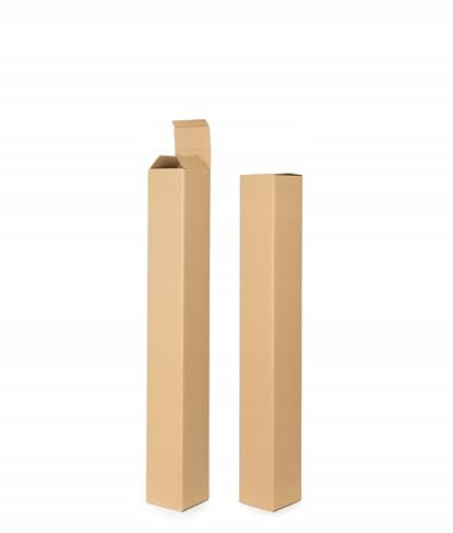 WePack 20 Stück Versandhülsen 650x80x80 mm Versandkarton lang und eckig 1-teilige Design Innenmaß Braun Versandrohr Versandrolle Faltkarton ohne Sperrgutzuschlag