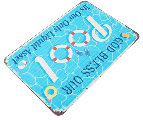 CAXUSD Metallschild Für Schwimmbad Poolschilder Aus Eisen Schwimmen-schild Für Außenbereich Wandtafel Mit Pool-slogan Dekoratives Schild Für Poolrand