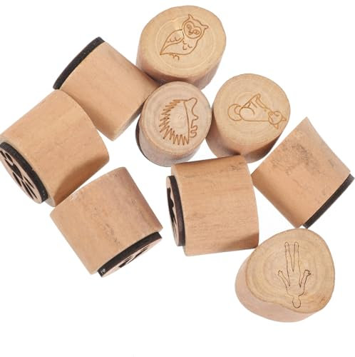 BELLIFFY Holzstempel Mit Fußabdruckstempel Für Basteln Und Dekoration Handgefertigte Motivstempel Für Geschenkkarten Und Handarbeitsprojekte