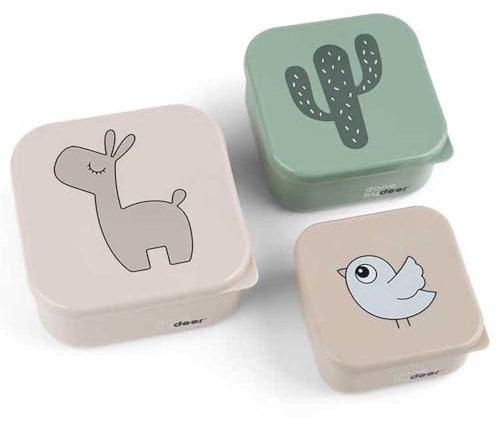 Done by Deer Snackbox-Set 3-er Pack Lalee Sand Mix - Praktischen Snackboxen in drei verschiedenen Größen - Box: 100% PP, Deckel: 100% PE in Lebensmittelqualität